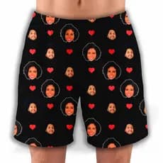 Samba-Canção com Foto Shorts Masculino Pijama Personalizado Presente Namorado Dia Dos Namorados