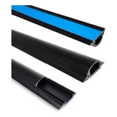 Canaleta De Piso Preta 45x15mm Chão Protege Cabo Escond Fio