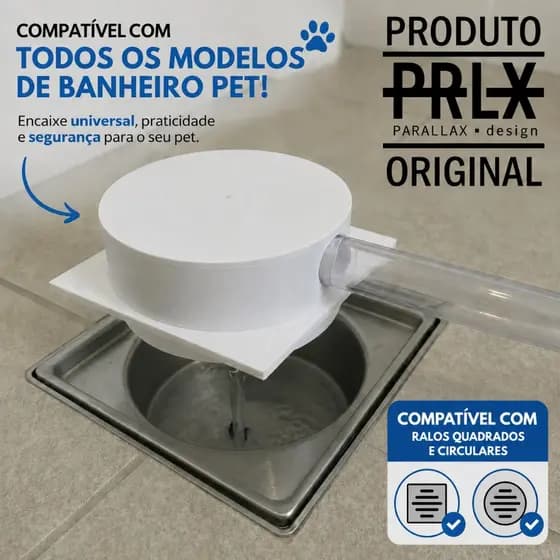 Adaptador de Ralo Compatível com Weasy Banheiro Pet Com Dreno Para Ralo 10x10 ou 15x15
