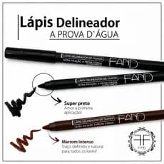 Lápis Delineador Para Olhos A Prova d'agua Fand Makeup Alta Pigmentação Preto Ou Marrom