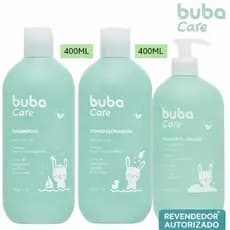 Kit Banho Bebê Shampoo Condicionador e Sabonete Liquido 400ml Buba Vegano Hipoalergico Infantil