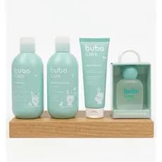 Kit Banho Cuidados com o Bebê Buba Care Hipoalergênico 100% Vegano Infantil Neném Mamãe 250