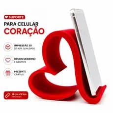 Suporte para Celular em Formato de Coração | Base de Mesa Decorativa | Presente Criativo
