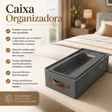 Caixa Organizadora Dobrável Para Roupas Com Visor Transparente Alça Reforçada Guarda Roupa Kit