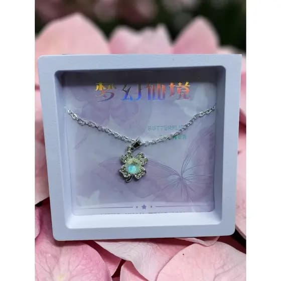 Colar Feminino pingentes Cravejada Cristal Banhado a Prata 925