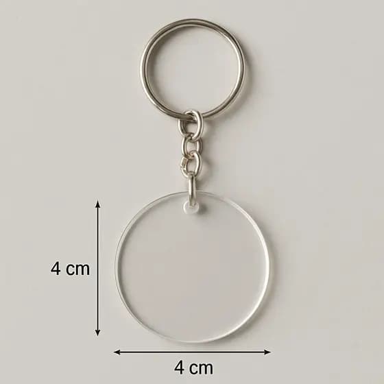 Kit 3 Chaveiros Acrílico 4cm com Argola