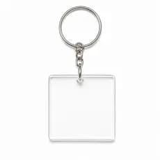 Kit 100 Chaveiros Quadrado Acrílico 5cm com Argola
