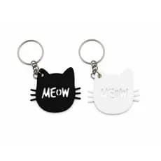 Kit 50 Chaveiro Gatinho Meow Acrílico Vazado Fofo Presente