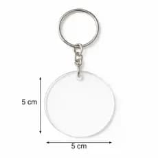 Kit 100 Chaveiros Transparentes 5cm Com Argola
