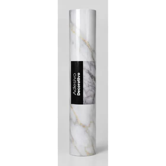 Papel de Parede Adesivo Mármore Branco 45cm x 5m Vinil Autocolante Decorativo Lavável
