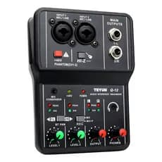 Mesa Mixer Teyun Q-12 com Placa de Som USB para PC Live Pod