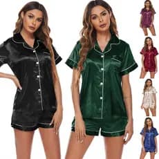Conjuntos De Pijamas Femininos Camisa Estampada Com Loungewear Ternos De Pijama Feminino