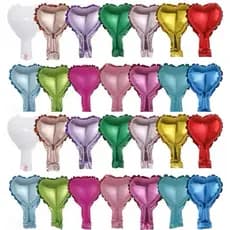 50 Mini Balão Metalizado Coração 12cm Balões Metalizados 5 Polegadas Vermelho Dourado Prata Azul Rosê Gold Pequeno