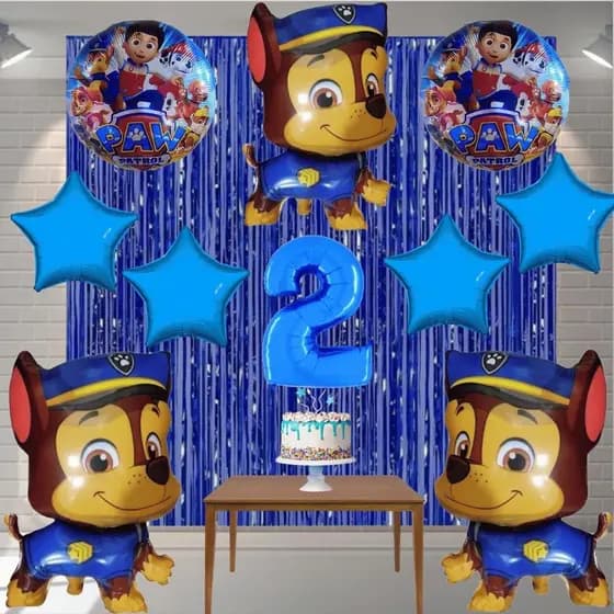 Kit Balão Metalizado Festa Infantil Chase Patrulha Canina Aniversario Balões Escolha a Idade