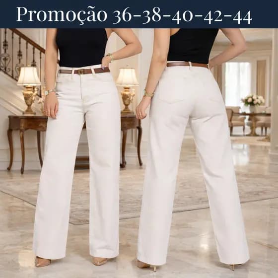 Calça Wide Leg  Feminina Jeans  Premium moda Blogueirinha calça de shopping