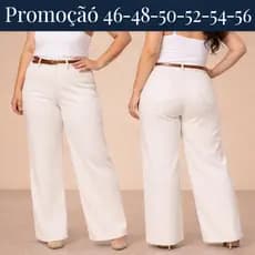 Calça Plus Size Wide Leg Feminina  Confortável e Estilosa