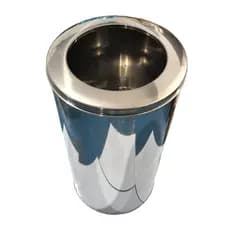 Cesto Lixeira Em Aço Inox Com Aro Cozinha Office 40 Litros
