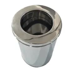 Cesto Lixeira Em Aço Inox Com Aro Cozinha Office 50 Litros
