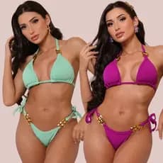 KIT 2 Biquínis Feminino Cortininha Com Bojo Removível Elegante