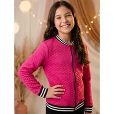 Jaqueta Infantil Feminina Bomber Metalassê Inverno Casaco Frio Menina Juvenil Moda Kids