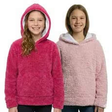 Blusa de Frio Teddy Infantil  Meninas e Meninos Sherpa Com Capuz Inverno Unissex Roupa 2 a 16 anos