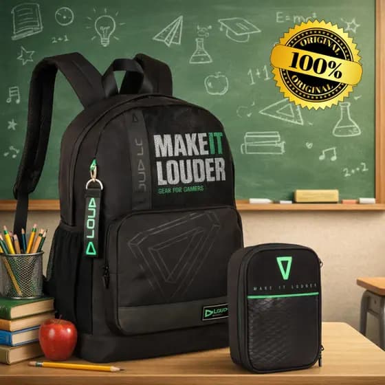 Kit Mochila E Estojo Preto Gamer Loud Oficial Licenciada