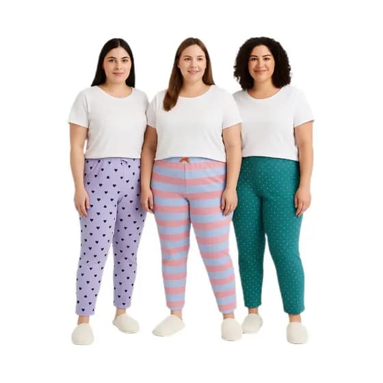 Calça Unitária Pijama Feminina Plus size do P ao 60