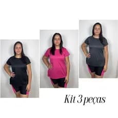 KIT 3 BLUSINHA TAPA BUMBUM CAMINHA ACADENIA FEMININO LISA