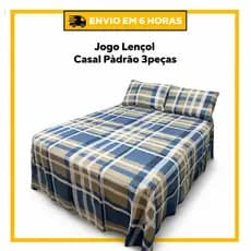 Jogo de Lençol Solteiro, Casal, Queen ou King Box 100% Poliéster Estampado