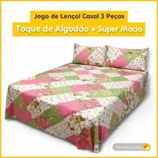 Jogo Lençol Casal Padrão 3pçs Box 120 Fios Toque Aveludado