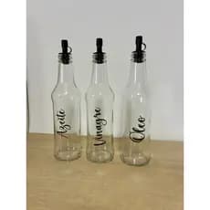 Kit c/3  Galheteiro de Vidro com Bico Dosador – Azeite Óleo Vinagre – Cozinha Moderna – 275ml