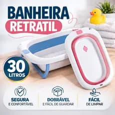 Banheira de Bebê Dobrável 30 Litros Retrátil Infantil Portátil