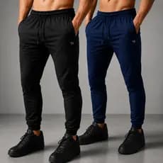 Kit 2 Calças Jogger Masculina Tactel Slim Esportiva Academia Treino Casual Bolso Punho Elástico