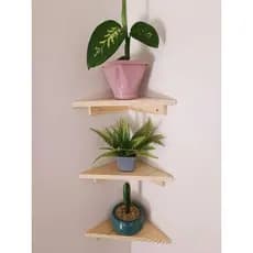 Kit 3 prateleiras de canto Decoração casa Organizador de planta Prateteleras para plantas Decoração sala Prateleira decorativa