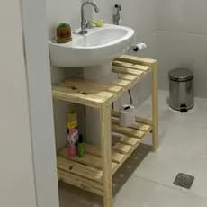 Estante Coluna Estante banheiro Mesinha banheiro Pia de banheiro Mesa lavabo