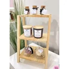 Mesinha com 3 prateleira Suporte plantas Decoração mesinha rustica Mini estante decorativa Decoração