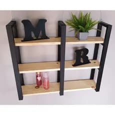 Prateleira estilo industrial 70 cm com 3 prateleiras Prateleira decorativa
