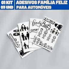 Cartelas de Adesivos Carro Moto - Família Feliz