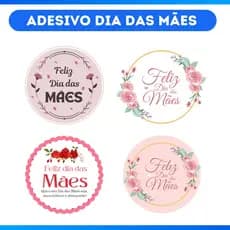 Kit 100 Adesivos Selos Dia das Mães 5x5 cm