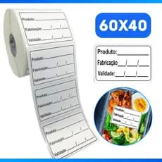 1000 Etiqueta Validade Congelamento 60x40mm 6x4cm