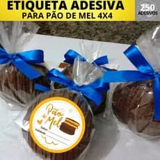 250 Etiquetas para Doces Adesivas Diversas Pão de Mel 4X4CM