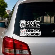 Adesivo Divertido em Vinil para Carro Motorista Recém Habilitado Paciência Por Favor