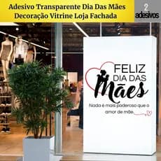 Adesivo Transparente Dia Das Mães Decoração Vitrine Loja Fachada