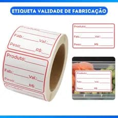 Etiqueta De Validade Fabricação com Tarja 50x30 667 Etiquetas - DESCONTO