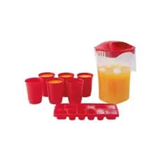 kit jarra 3L+ 6 copos 330 ML + 1 forma de gelo. Ideal para suco água cozinha e festas.
