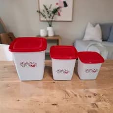 kit 3 potes mantimentos 1L + 600Ml + 400ML.