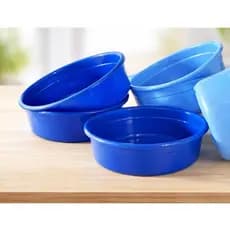 kit bacia com 4 unidades nas cores azul. 2,6L.