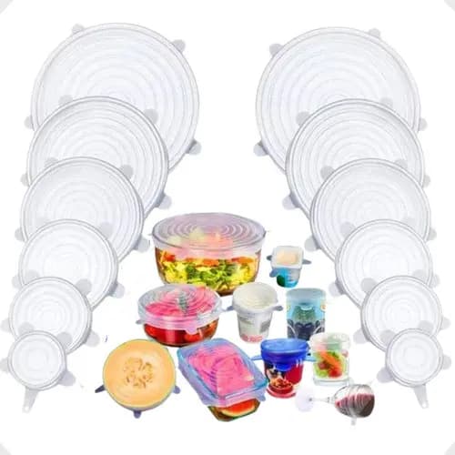 Kit 12 Tampas Silicone Panela Pote Forma Universal Flexível