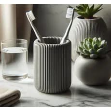 Porta Escova & Pasta Dental – Design Elegante e Ripado