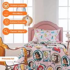 Manta Cobertor Flannel Princesas Minnie Stitch Angel Disney